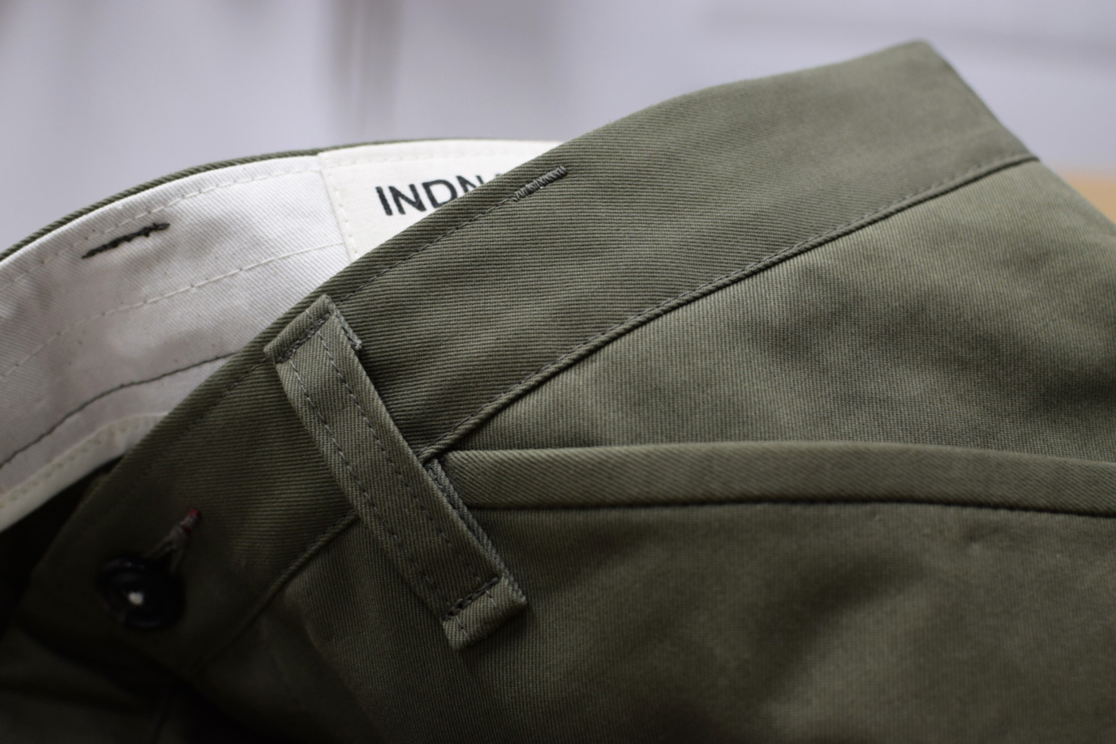 trousers made of green twill by brisbane moss